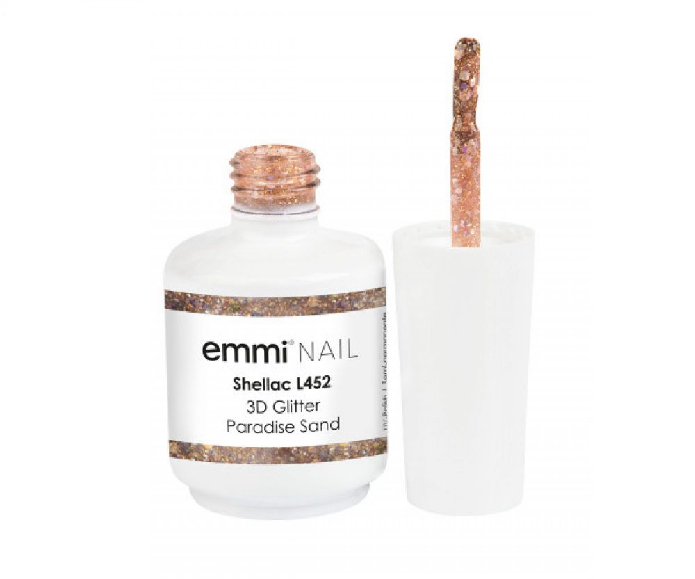 Emmi Shellac UV/LED-Lack 3D Glitter Paradise Sand -L452-