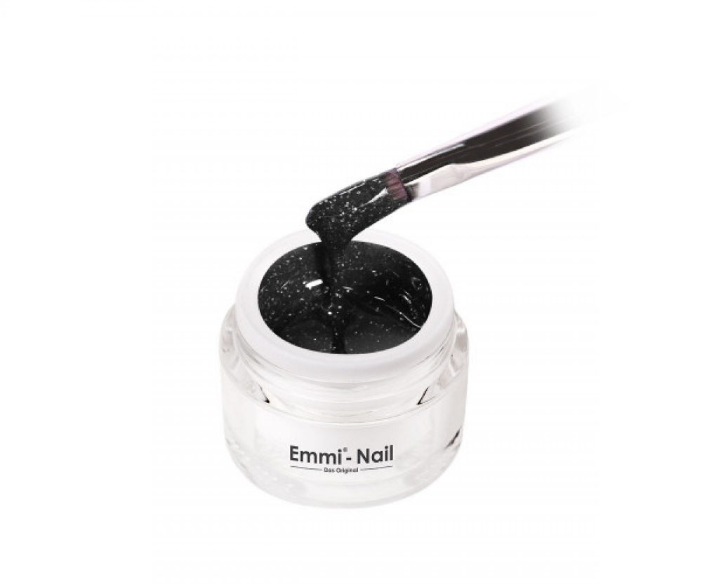 Emmi-Nail Color Gel Black Glitter 5ml -F101-