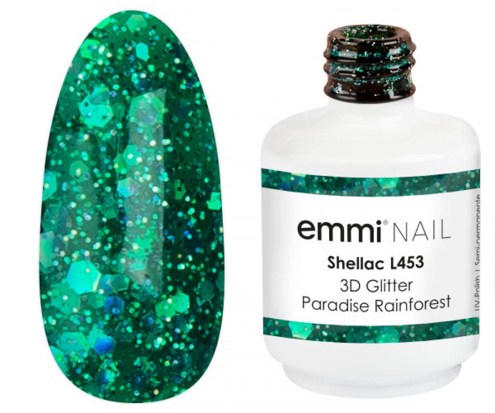 Emmi Shellac UV/LED-Lack 3D Glitter Paradise Rainforest -L453-
