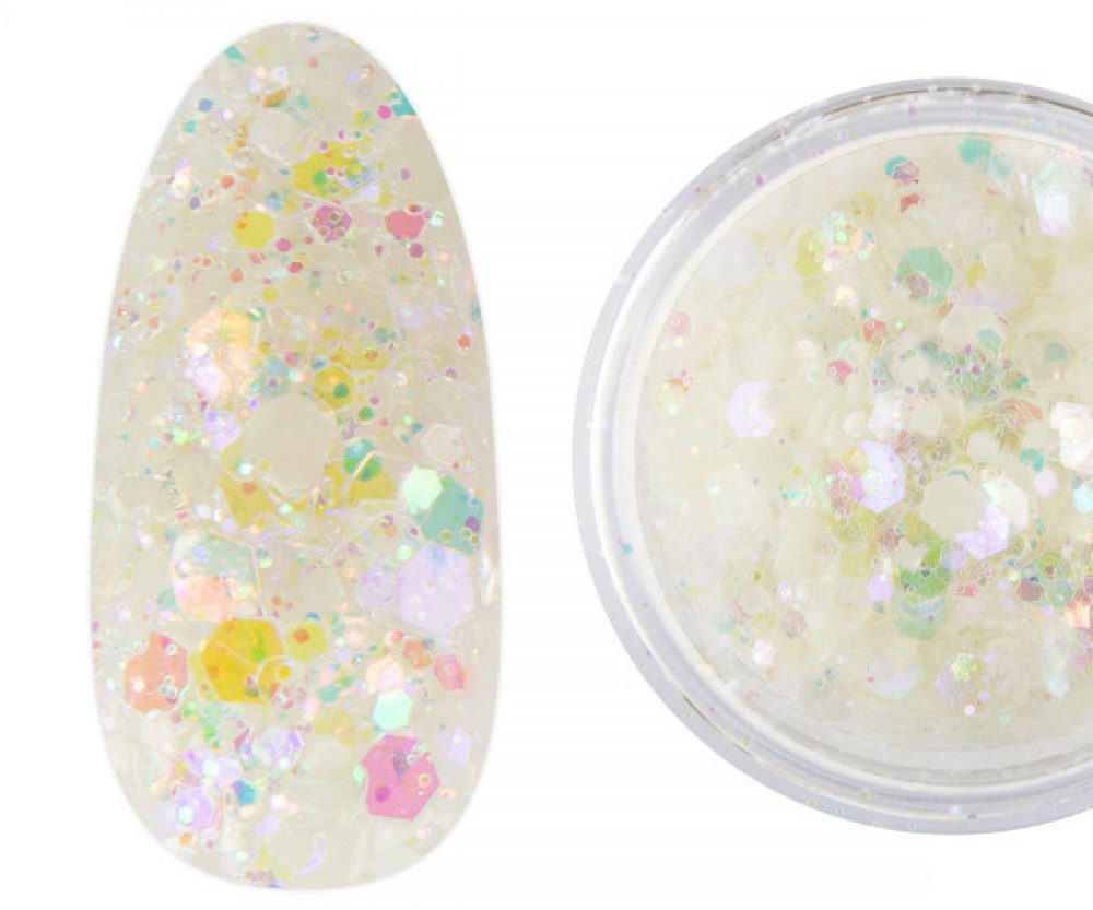 Emmi-Nail Glitterpowder-sequins "Glow" white