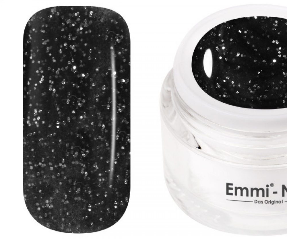 Emmi-Nail Color Gel Black Glitter 5ml -F101-