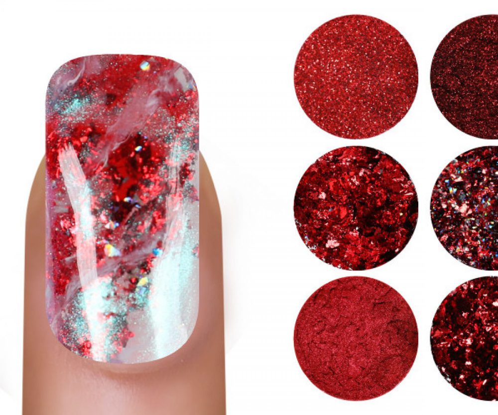 Emmi Nail-Art Powder Set Red