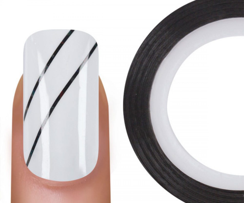 Emmi Nail Stripe Black Glitter