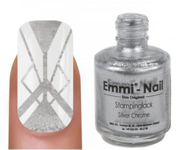 Emmi Nail Βερνίκι σφράγισης "silver chrome" 15ml